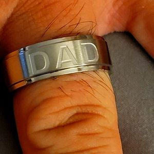 Dad stainless steel band with love you dad inside